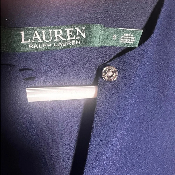 Lauren Ralph Lauren navy blue sheath dress sz 0 in excellent like-new condition - Picture 3 of 4